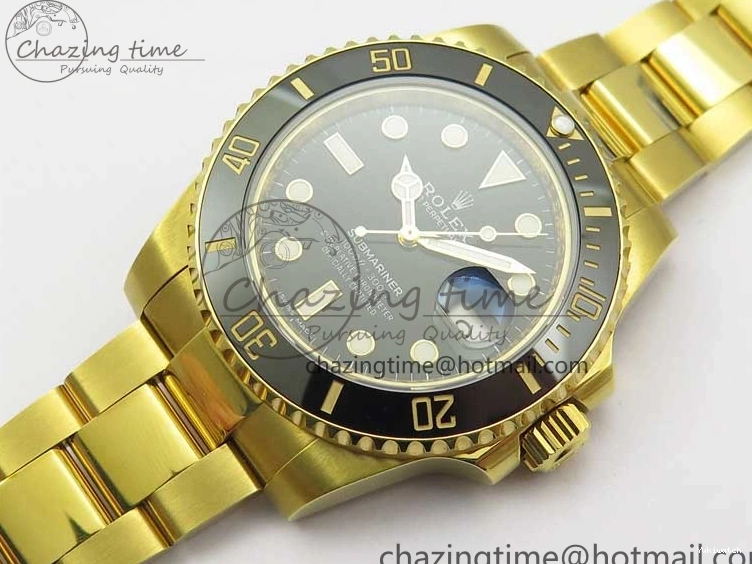 LN A2836 YG Dial Best Edition Wrapped Wrapped Bracelet Submariner Black 116618 D1F YG on 0207